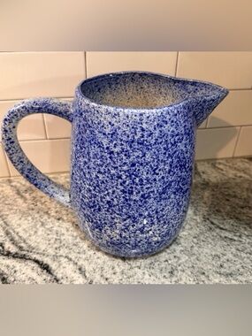 Blue Speckled Ceramic Pitcher